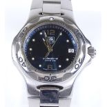 A Tag Heuer 200M Professional Mid Size Quartz wristwatch, stainless steel case with blue dial and
