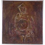 Michelle, oil on canvas, rock warrior, 1965, 29.5" x 27.5", framed