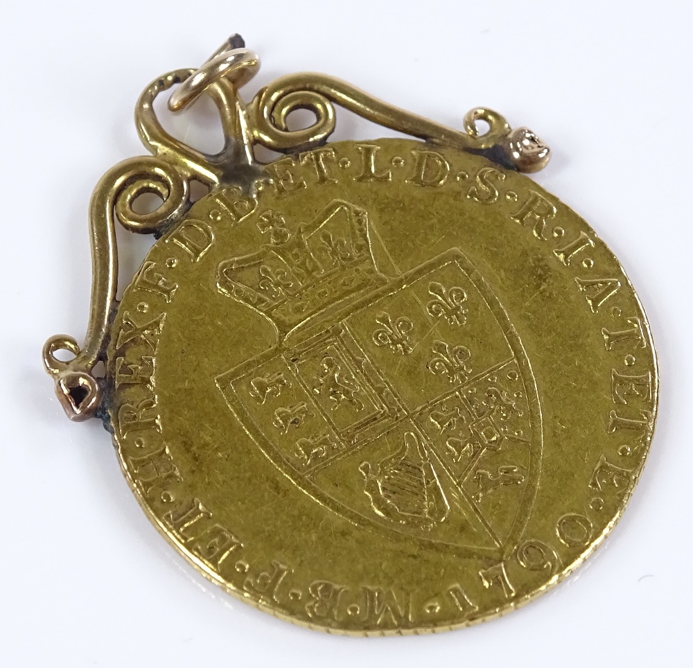 A George III 1790 gold Guinea, with gold pendant mount - Image 3 of 3