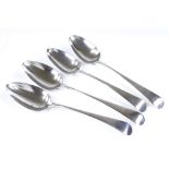 4 various Georgian silver spoons, largest length 23.5cm, 8.5oz total