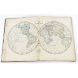 An 1827 Smith's General Atlas, containing original hand-coloured maps, overall dimensions 40cm x