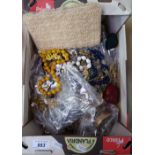 A box of mixed modern costume jewellery