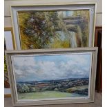 M Lister, 4 original oil on boards, countryside views