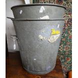 A pair of galvanised 2-handled buckets