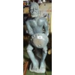 An African carved soapstone seated figure, height 25"