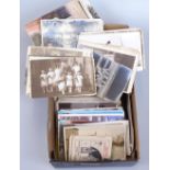 A collection of Vintage postcards, including First War Period scenes, and family portraits