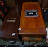 2 Vintage walnut-cased shop tills, length 17", and a Christmas countdown sign (3)