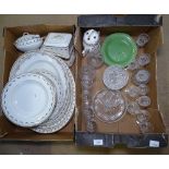 2 boxes of glass and china