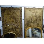 A pair of Vintage machined tapestry wall hangings, L190cm x 120cm