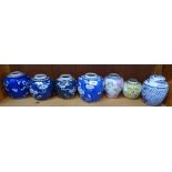 7 various Chinese ginger jars