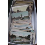 A box of Vintage postcards