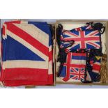 A large collection of Union Jacks and bunting, all early 20th century