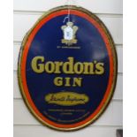 A tinplate advertising sign for Gordon's Gin, height 18"
