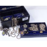 Various gold and silver jewellery, including 9ct signet rings, silver curb link chains etc