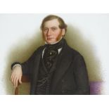 A 19th century painting on porcelain, portrait of a gentleman circa 1840, signed S Chester, artist's