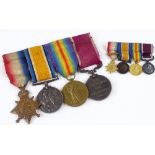 A group of 4 First War Service medals, awarded to 13714 Sapr A Ford-Stratford RE, with miniatures
