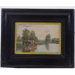 Alfred Elias (1885 - 1911), oil on panel, on the Medway, 6.5" x 9", framed