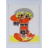 Graham Sutherland, lithograph, forms in balance, cat. no. 130, sheet size 12.5" x 9.5", framed