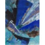 Marisca Van Velzen, mixed media, abstract composition, 1990, 25.5" x 19.5", framed
