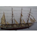 A large and impressive ship builder's model of the 4-masted ship The Archibald Russell (1905 -
