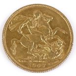 A 1907 gold sovereign