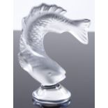A Rene Lalique glass fish sculpture, engraved signature, height 7.5cm