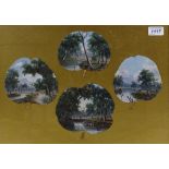 Attributed to Alfred William Eustace (1820 - 1907), a group of 4 oil paintings on gum leaves,
