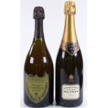 A bottle of Dom Perignon Vintage 1992 Champagne, and a bottle of Bollinger 1996 Rose Champagne (2)