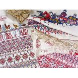 A group of Russian embroidered textiles, late 19th century