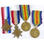 2 1914 - 15 Star medals, and 2 Victory medals (4)