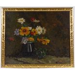 H Purchase, oil on board, impressionist still life, 20" x 25", framed