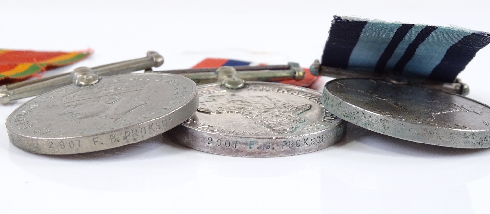 3 Second World War Service medals, South Africa Europe pair to F Pruksch, and 1 India medal (3) - Image 3 of 3