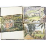 3 mid-19th century albums of watercolours, mainly Switzerland, some dated 1870s