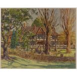 Harry Riley RI (1895 - 1966), watercolour, a country house, 14" x 17.5", framed