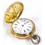 An 18ct gold full hunter side-wind chronograph quarter repeater pocket watch, with 32 ruby