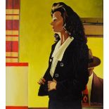 Jack Vettriano (born 1951), oil on board, Lady X, signed with original receipts and documents, 21.5"