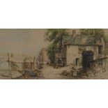 Henry G Walker, 3 coloured etchings, West Country scenes, plate size 6" x 12.5", framed