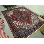 A large modern Heriz handmade geometric design rug