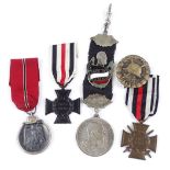 A group of medals, including Prussia Frederick III medal 1888, 2 German First War Cross of Honour