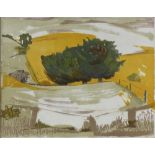 Alan Robinson, colour lithograph, Sussex farm, 1959, signed in pencil, 15" x 18.5", framed