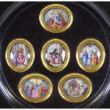A set of 6 19th century Limoges enamel plaques, depicting religious scenes, 1 signed J Prister,