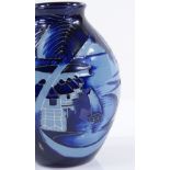 A Moorcroft Oriental Lakeside pattern vase, by Paul Hilditch 2010, height 13cm