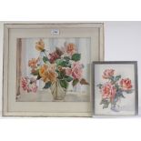 Beatrice Johnson, 2 watercolours, still life studies, largest 12" x 14"