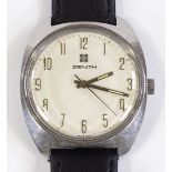 A Vintage Zenith Mechanical wrist watch, stainless steel case, with 17 jewel movement and calibre