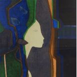 Andre Minaux, proof colour lithograph, dame et mirroir, signed in pencil, no. 16/20, image size 22.