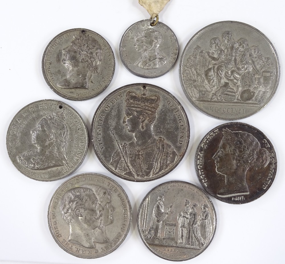 A group of commemorative medallions