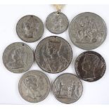 A group of commemorative medallions