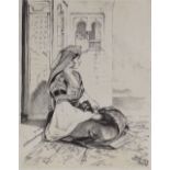 John Frederick Lewis, lithograph, Jewish woman of Gibraltar, signed in the plate, 14.5" x 11.5",