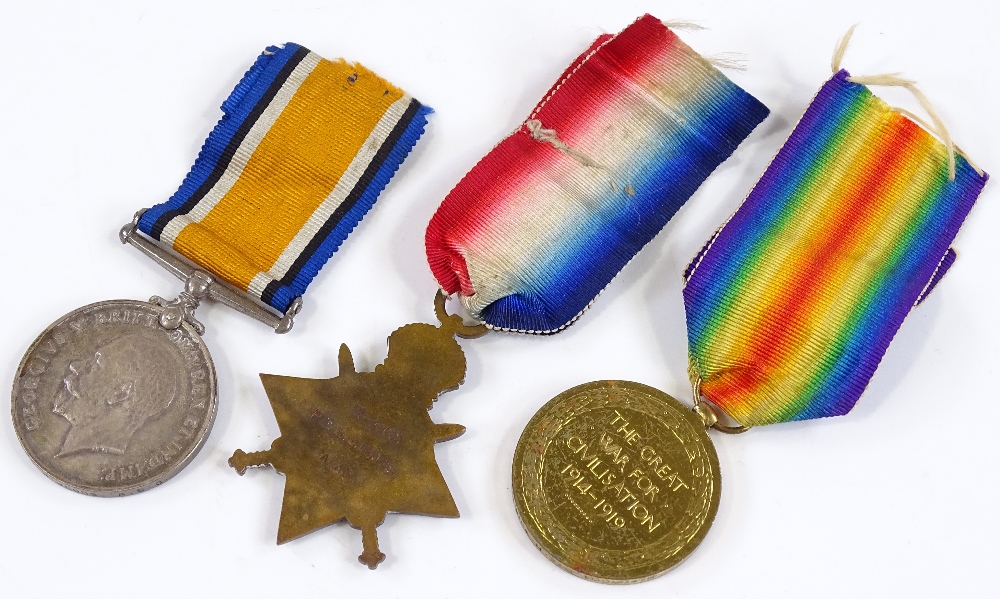 A trio of First War Service medals, awarded to M1-08001 Pte H J Woods ASC - Image 2 of 3