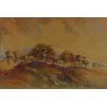 Indian School, watercolour, the Evacuation from Madras February 1944, indistinctly signed, 10" x